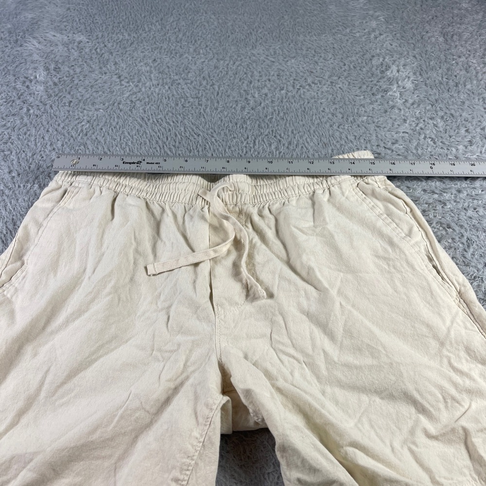No Boundaries Mens Cream Beige Elastic Waist Drawstring Shorts Size M 32-34 - Picture 3 of 11